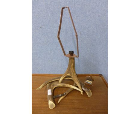 A continental deer antler table lamp