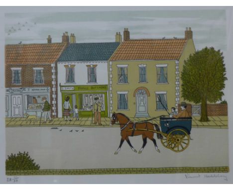 Vincent Haddesley, carriage ride, limited edition lithograph, no. 3/20, 26 x 37cms, framed