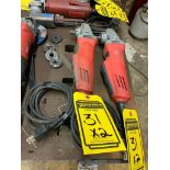 (2) Milwaukee 4-1/2" Angle Grinders, 120 V, 11 A, 11,000 RPM (Needs Repairs)