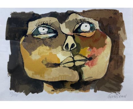 Oswaldo Guayasamin (1919-1999), a signed and limited edition contemporary lithograph titled 'Rosario'. Framed and glazed with