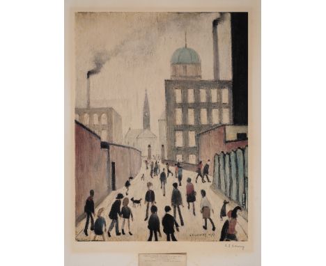 Laurence Stephen Lowry (1887-1976)Mrs Swindell's PictureOffset lithograph printed in colours, 1967, signed in pencil, numbere