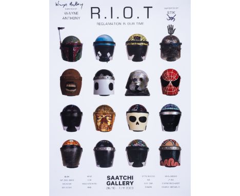 Various ArtistsR.I.O.T.: Saatchi GalleryOffset lithograph printed in colours, 2023, signed in black pen by the artist STIK an
