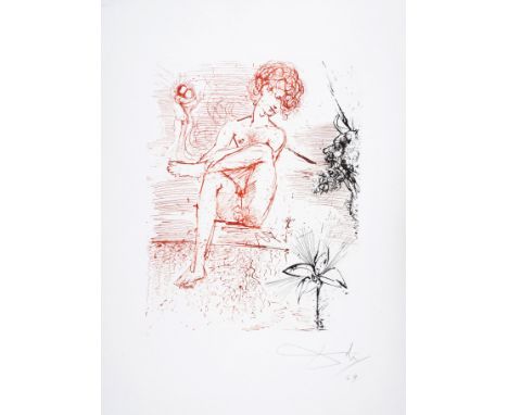 Salvador Dalí (1904-1989)Narcissus, from Mythologie (Field 63-3H; M&L 124b)Etching printed in colours, 1963/5, signed and dat
