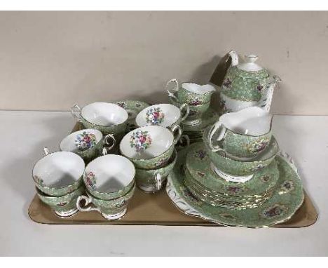 A tray of thirty-six piece Queen Anne Gainsborough tea set 