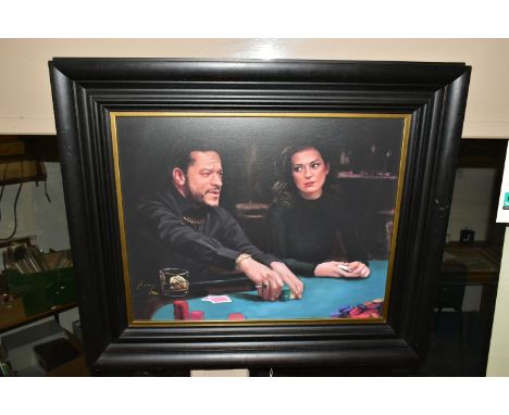 VINCENT KAMP (BRITISH CONTEMPORARY) 'ANTOINES LAST MOVE', a signed limited edition print of figures in a casino, 24/150 no ce