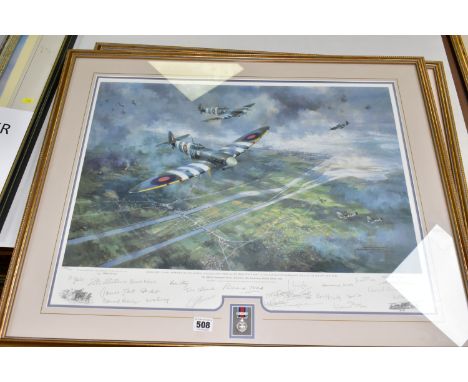 TWO SIGNED LIMITED EDITION MILITARY AVIATION PRINTS, comprising The Official George Cross Island Association 60th Anniversary