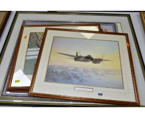 SIX MILITARY AVATION THEMED PRINTS, comprising limited edition Robert Taylor prints, 'Stuka' signed by Taylor and four Stuka 
