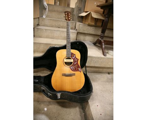 A FRESHMAN FA-400D ACOUSTIC GUITAR with rosewood fingerboard, back and sides, mother of pearl fret markers, solid spruce top,