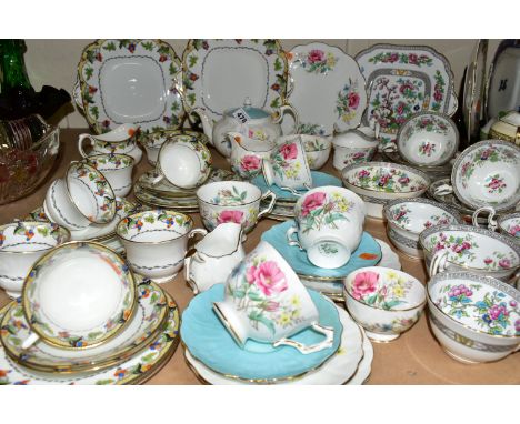 A SELECTION OF AYNSLEY TEA WARES ETC, comprising of  Indian Tree A1173 pattern six tea cups and saucers - two small, one chip