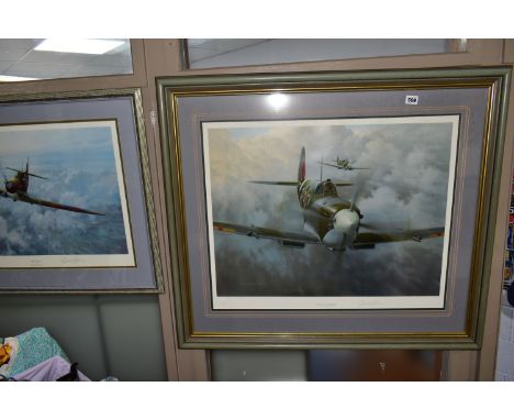 GERALD COULSON (1926-2021) 'PORTRAIT OF A THOROUGHBRED' a limited edition print of a pair of Spitfires in flight, 381/850 wit