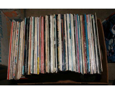 A TRAY CONTAINING APPROX ONE HUNDRED AND TWENTY LPs including Bob Dylan, John Cougar Mellencamp, Abba, Small Faces,Floyd Kram