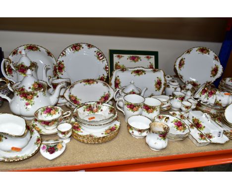 A QUANTITY OF ROYAL ALBERT 'OLD COUNTRY ROSES' PATTERN TEAWARES, comprising five cups, five saucers, cream jug, sugar bowl, o