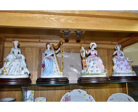 A SET OF FOUR ROYAL WORCESTER FOR COMPTON &amp; WOODHOUSE LIMITED EDITION FIGURES 'THE GRACEFUL ARTS', comprising Painting, E