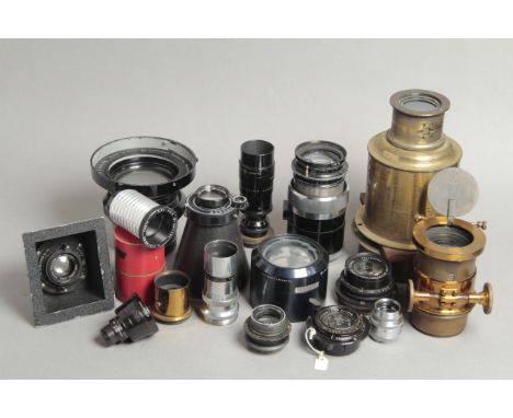 Lenses, a most diverse group featuring various Dallmeyer examples, an Aero Ektar, magic lantern projection types and much mor