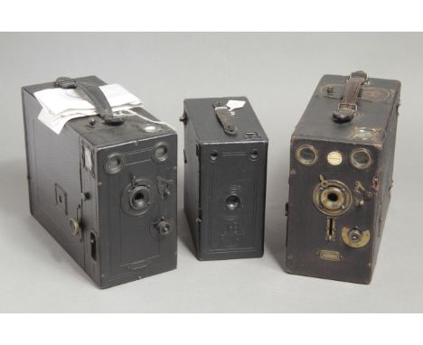 Houghton Klito No 1 Camera, with 'Benetfink Cheapside' retailers plate, a No 1a also a J-B Ensign camera (3)