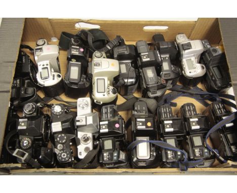 SLR Camera Bodies, an assortment of electronic & mechanical SLR bodies; Canon, Chinon, Minolta etc (a lot)