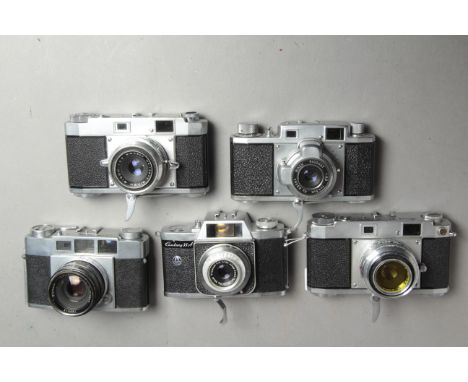 Ricoh 35 Cameras, different base trigger wind models with a similar Graflex, also an Olympus Wide-S, (a lot)