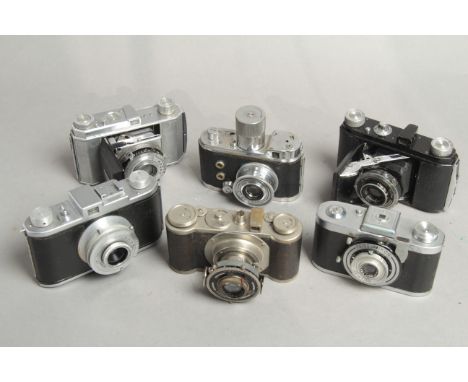 Wirgin Edinex Camera, nickle finish, with Welta, Retina, Galileo and other makes (a lot)