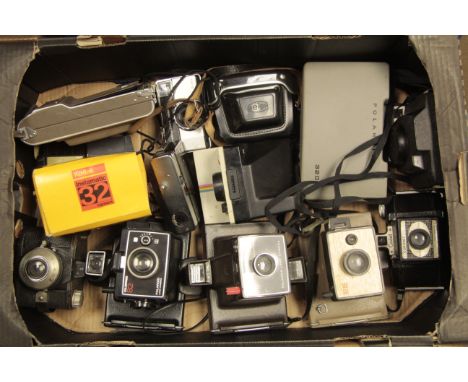 Polaroid Land Cameras, together with other Kodak, Coronet and Halina cameras. 