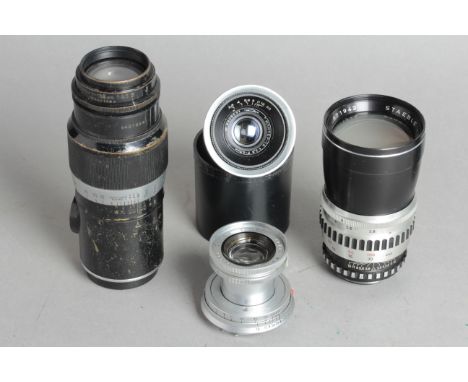 Leica 50mm F2.8 Elmar Lens, M' fit, with a 13.5cm F4.5 Hektor No 422199* and more