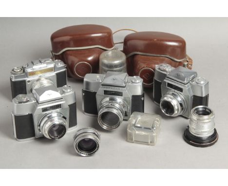 Agfa Colorflex Cameras, two examples with an Agfaflex, 35mm, 100mm and 135mm lenses also an Ambi-Silette camera (a lot)