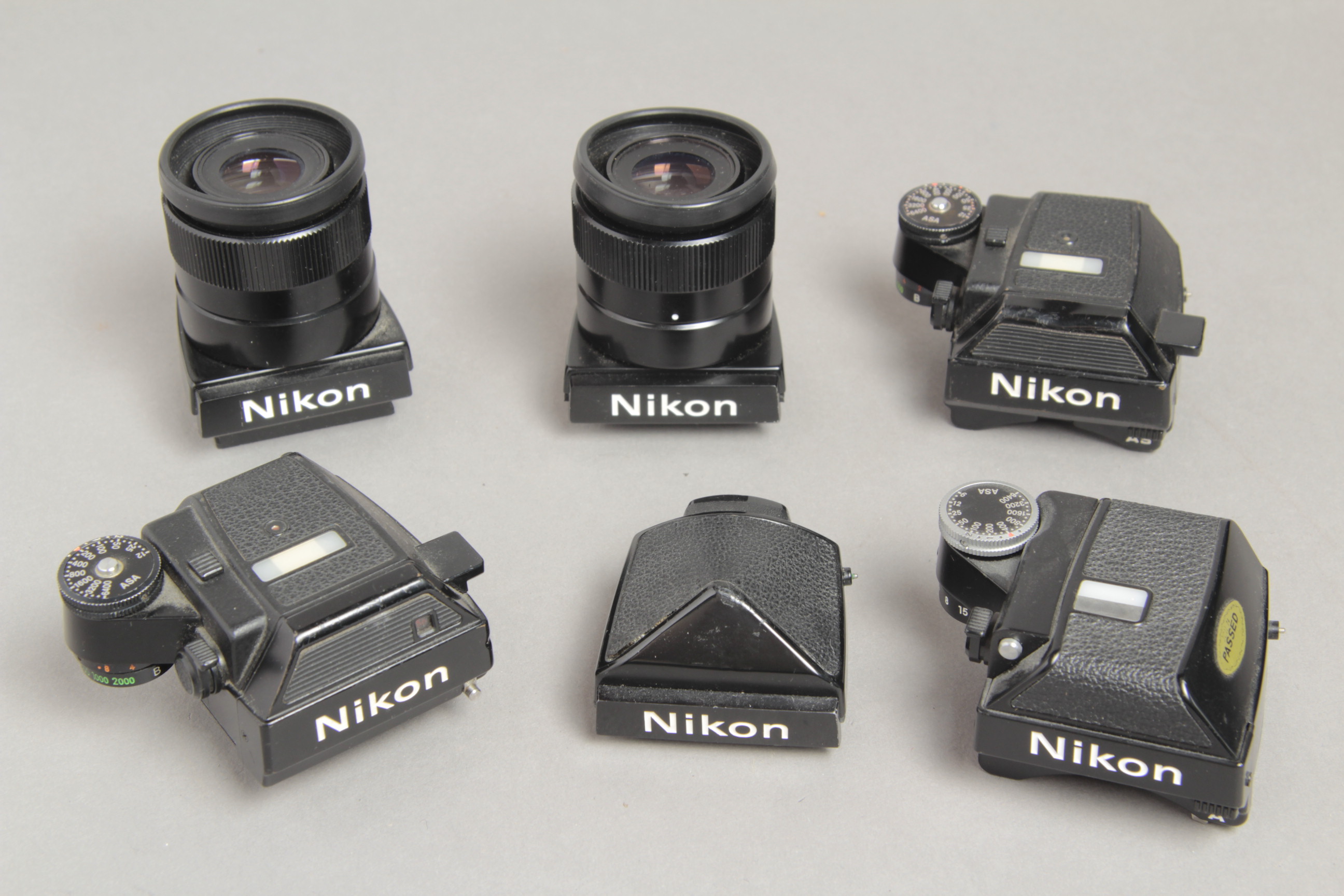 Nikon F2 Viewfinders, DP3, DP11, DP12 with two DW2 and a plain