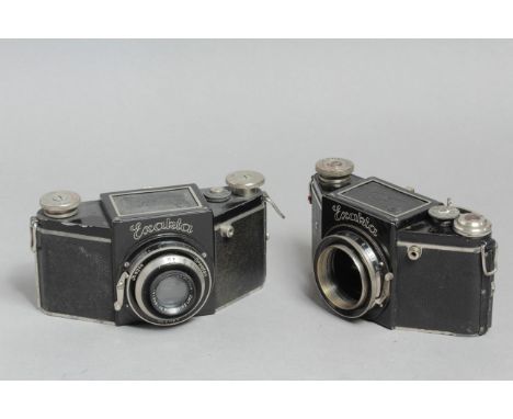 Original Exakta 127 Camera, with a 7.5cm F3.5 Tessar lens, no flash sockets, wind on knob and sun/moon logo, also a later bod