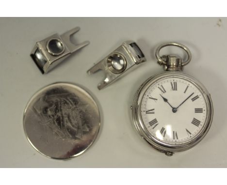 Houghton Ticka 'Watchface' Camera, another example similar to previous lot with a spare back and two viewfinders,