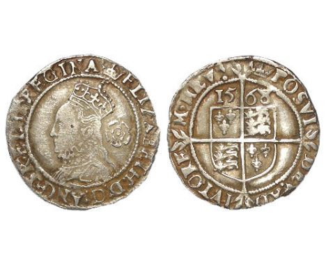 Elizabeth I silver threepence, Third and Fourth Issues [1561-1577], mm. Coronet [1567-1570] and dated 1568, Spink 2566, nice 