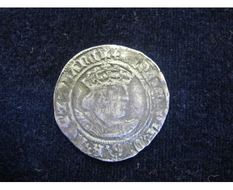 Henry VIII silver groat, Second Coinage [1526-1544], York Mint, mm. Voided Cross, struck by Archbishop Thomas Wolsey, TW besi