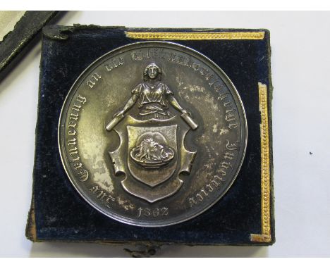 German Bohemian Commemorative Medallion, silver d.51mm: 1100th Anniversary of the Discovery of the Mineral Springs at Teplice