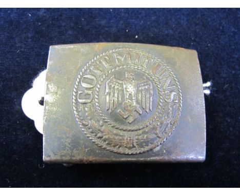 German Green finish steel army buckle little finish. German army Issue.