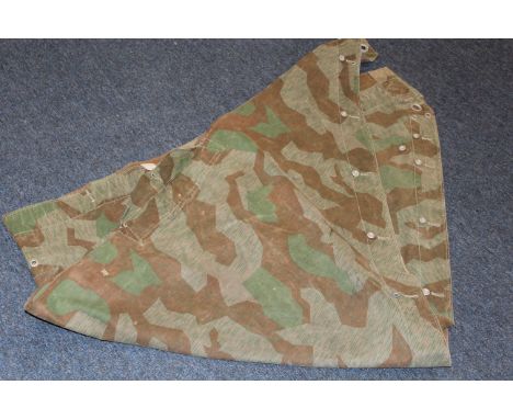 German Uniform - Standard German army zeltbahn, splinter pattern camo with metal fittings. Used as cape in the field but coul