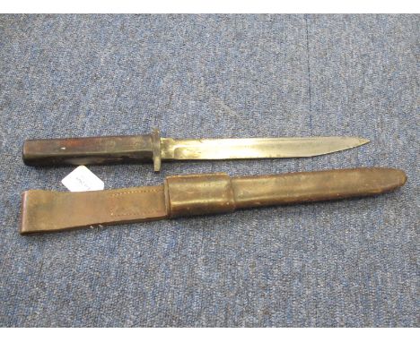 WW1 Canadian trench knife converted from a Ross bayonet complete with scabbard