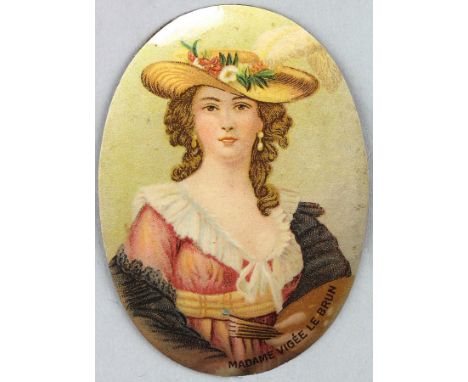 Wills - Miniatures, Overseas issue, oval medallion on enamel, Madame Vigee le Brun VG cat value £55