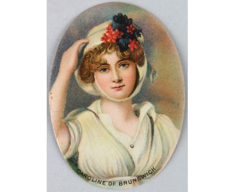Wills - Miniatures, Overseas issue, oval medallion on enamel, Caroline of Brunswick VG cat value £55