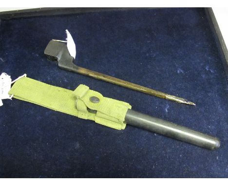 Bayonet: No4 MK 2. MKII plastic scabbard with its unusual webbing frog. 