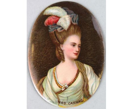 Wills - Miniatures, Overseas issue, oval medallion on enamel, Mrs Carnac VG cat value £55