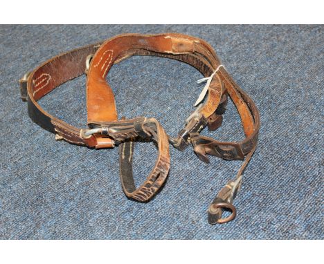 German Y strap set all complete leather not maker marked. German army.