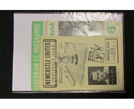 Football - Friendly Games Newcastle v Celtic 25/2/53 (VGC), Accrington v St Mirren Oct 54, and Hibs v Newcastle 27/10/54 (3)