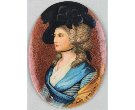 Wills - Miniatures, Overseas issue, oval medallion on enamel, Mrs Siddons VG cat value £55