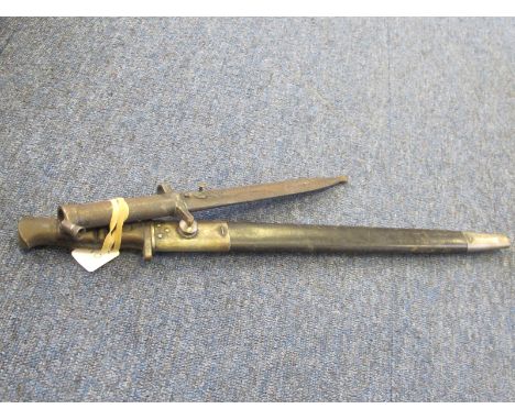 Bayonets: 1) a P'13 bayonet by Remington dated 12/15 in its steel mounted leather scabbard. Good condition. 2)Swedish Model 1