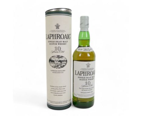 Laphroaig ,10 year old, single islay malt Scotch whisky, 70cl, 40% vol, in presentation tube  