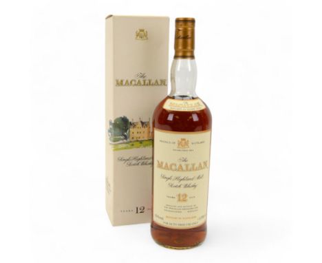 Macallan 12 year old single highland malt Scotch whisky, 1 litre 43%, in box