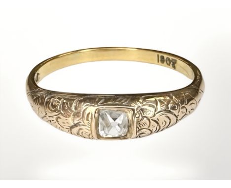 An 18ct gold old-cut diamond solitaire ring, size R CONDITION REPORT: 3.4g