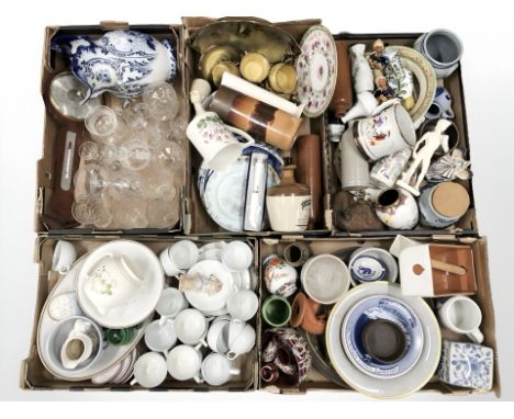 A large quantity of ceramics including Royal Copenhagen tea china, glass wares, barometer, ornaments etc (one pallet) 