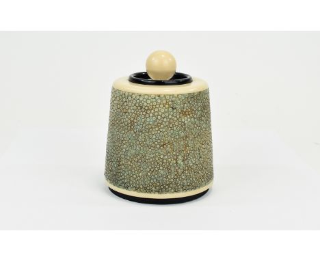 Dorset Light Industries Flintless Table Lighter Shagreen & Ivory Plastic Case, Moulded Marks To Base c1950
