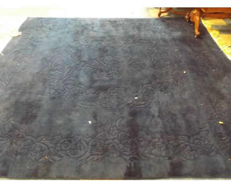 A Blue Woollen Carpet Square 290 x 250 Cm. 