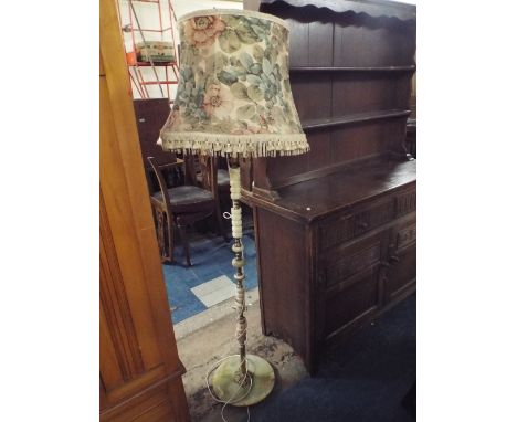 A Brass and Onyx Standard Lamp and Collection of Three Shades. 