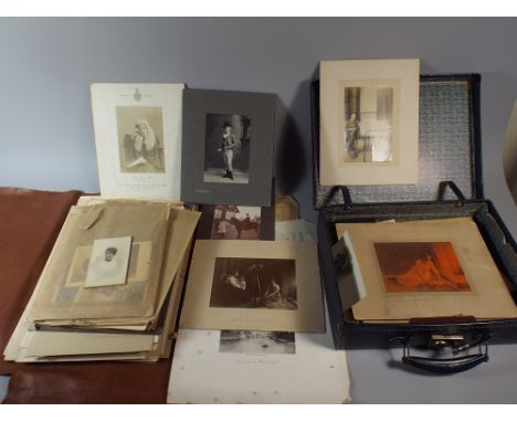 A Vintage Case and Vintage Leather Folio Containing Early 20th Century Photographs Etc. 